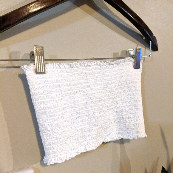 Garage Tops - *FREE ADD-ON OVER $15* Garage White Tube Crop Top